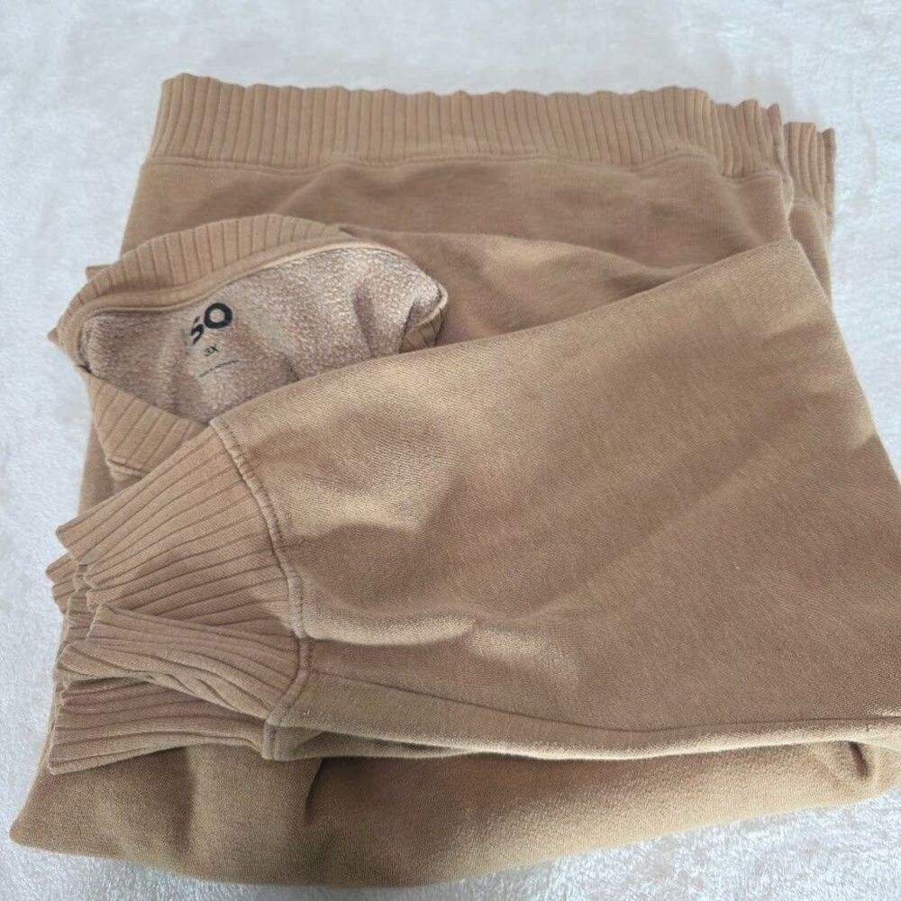 So Sweatshirt Pullover Tan Cocoa Slit Hem Raglan 3/4 Sleeve 3X Women's Comfy